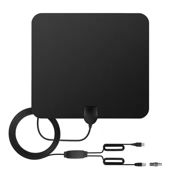 

Indoor HD Digital TV Antenna 80 Mile Long Range Amplifier Slim TV Signal Enhancer Upgrade Edition - 10 ft Coaxial Cable #10