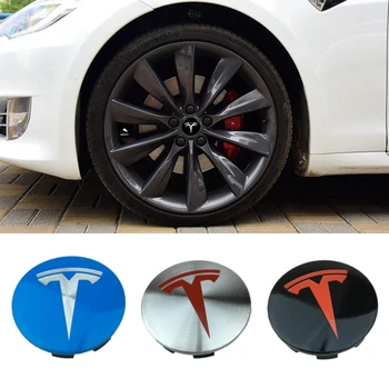 

58MM Car Wheel Cap Hub Caps for Tesla Badge Roadster Model 3 S X Y Auto Decoration ABS Vehicle Logo Tires Rim Covers Car Styling