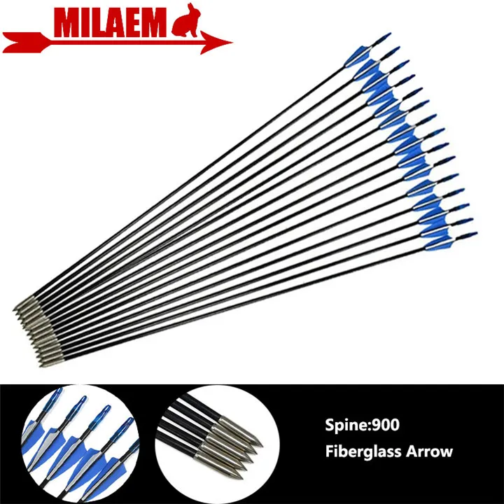 

Archery Fiberglass Arrows Rubber Feathers 80cm OD6mm Glass Fiber Arrow Spine 900 Recurve Bow Arrow Shooting Hunting Accessories