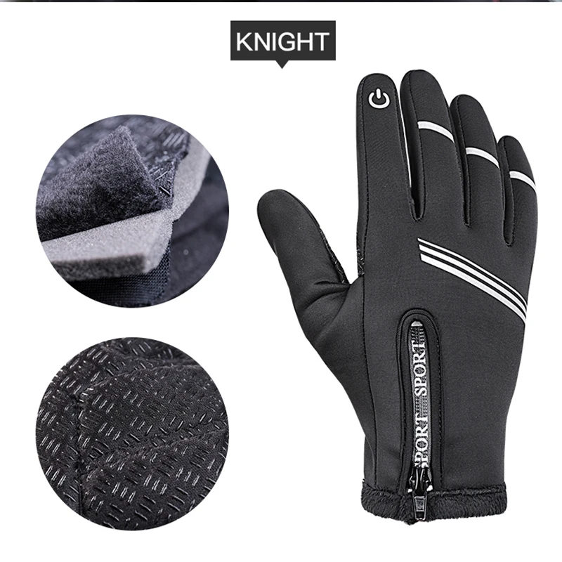 Full Finger Cycling Gloves Winter Touch Screen Thermal Fleece Bike Gloves MTB Sport Bicycle Guantes Women Men Guantes Ciclismo