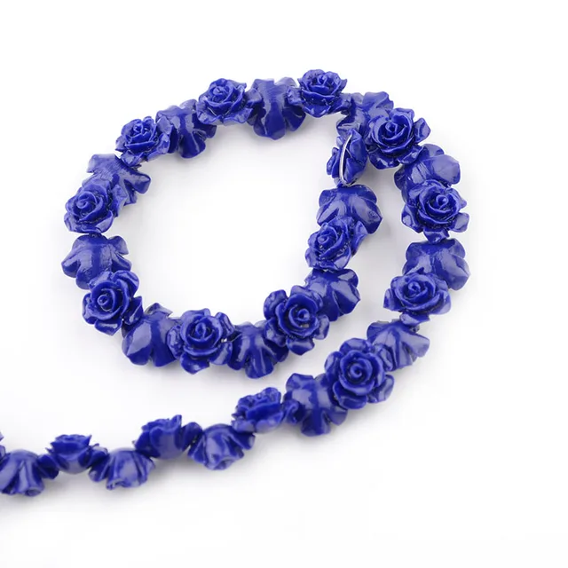 1 Strand 6 8 10 12 15mm Camelia Flower Beads Artificial Coral Beads For Jewelry Making DIY Bracelet Neckalce Accessoires royal blue