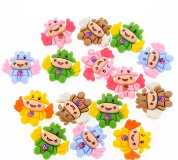 

Kawaii Cartoon animal angel wing calf Resin Flat back Cabochons Scrapbooking Craft DIY Children's headwear accessories
