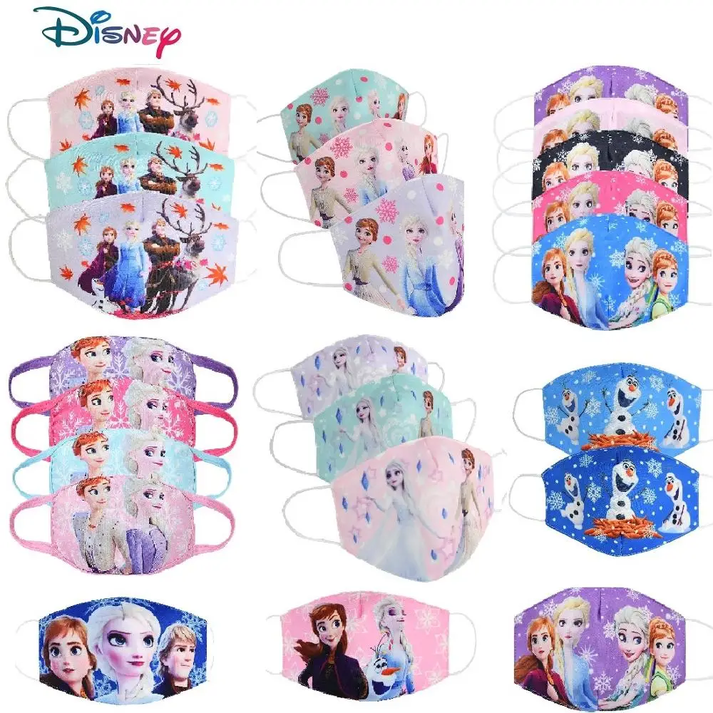 Mascarilla de Frozen de Disney para niños, máscara lavable de Frozen 2, Elsa, Anna, Olaf, de algodón, antipolvo, protectora, juguetes para niños y niñas de 3 a 12 años