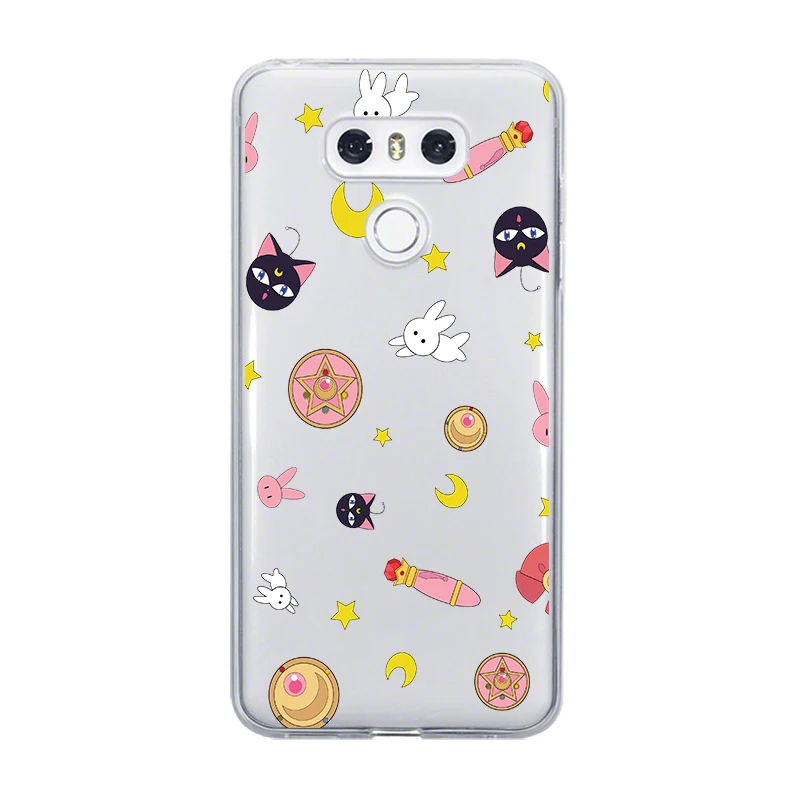 Мягкий чехол для телефона ciciber Sailor Moon LG G7 G6 G5 G4 V40 V35 V30 V20 THINQ прозрачный K8 K10 K4 K7 2017 2018
