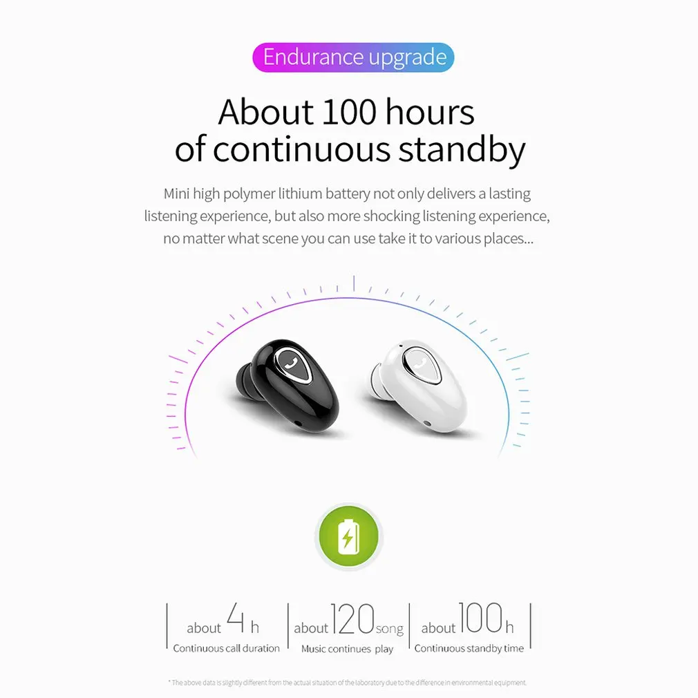 Wireless Bluetooth In-ear Invisible Headset Waterproof Headphone Earbud For mobile Phones Flat Other Bluetooth Devices