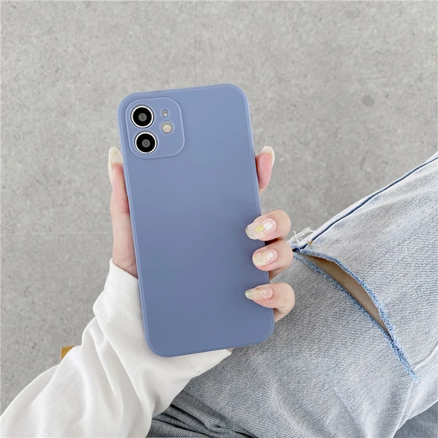 Soft Silicone Candy Colour Phone Case For iPhone 11 12 Pro Max 13Mini Camera Protection XS X XR 7 8 Plus SE2020 Matte Shockproof gray
