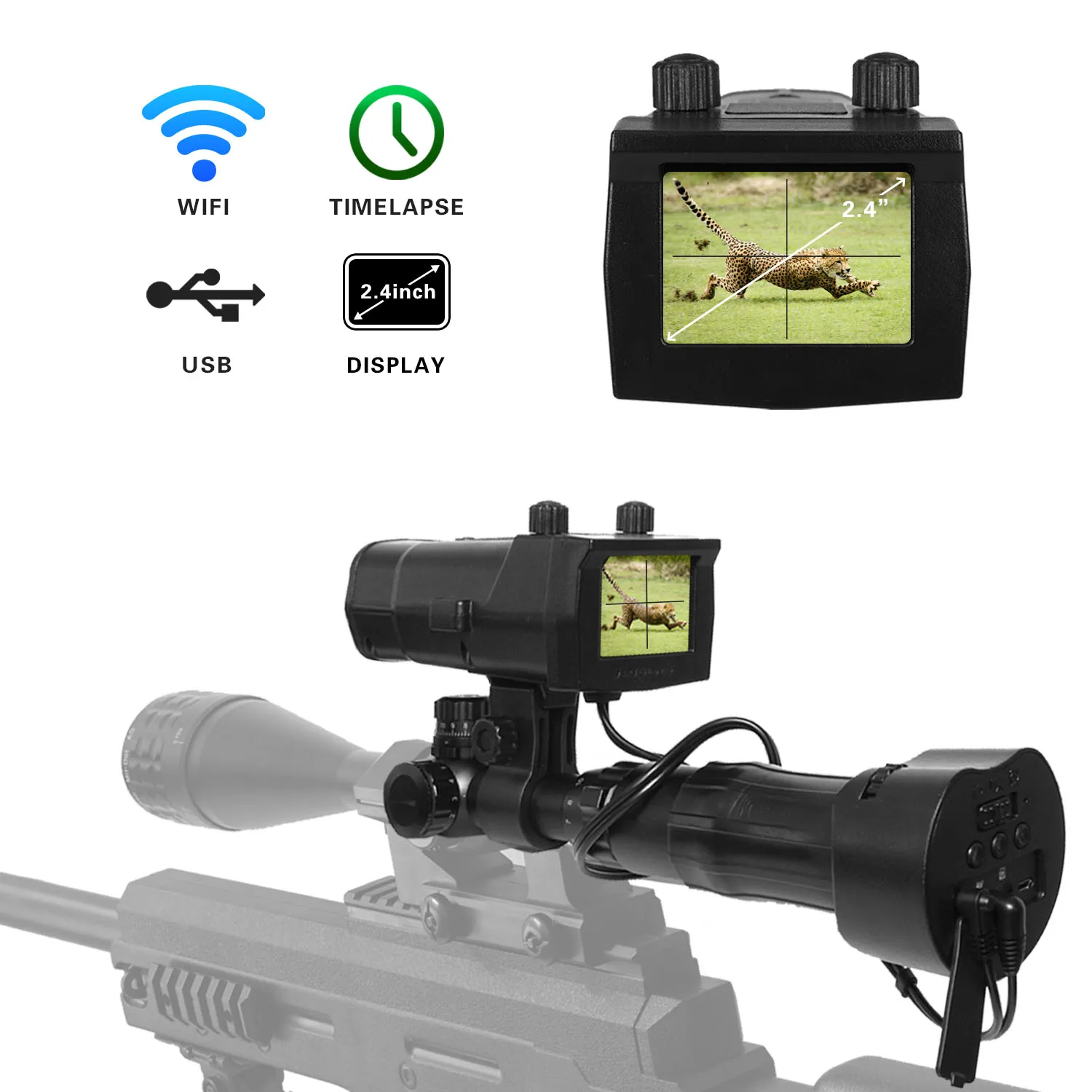 Bestguarder Wifi Scope Monuted 940Nm Ir Night Vision Sight Camera Polowanie Day Night Luneta Z 4.3 Lub 2. 4-Calowym Wyświetlaczem Lcd