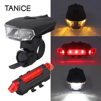 

TANiCE Automatic Induction Bicycle Light Set USB Waterproof Rechargeable Bicycle Headlight Taillight For Camping Bright Light