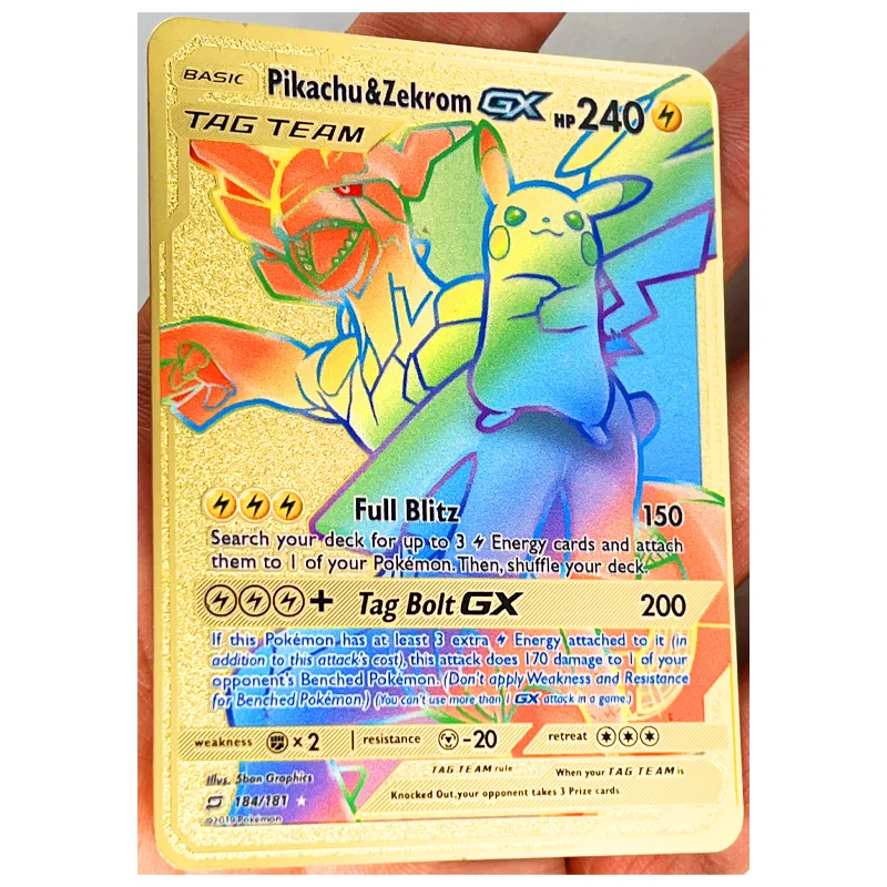 Pokemon Team Up Pikachu e Zekrom GX - 184/181 - Secret Rare :  : Brinquedos e Jogos