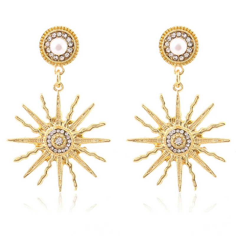 ЦИРКОНИЕВЫЕ Цветочные Висячие серьги для женщин Bijoux Изысканные Золотые/серебряные Кристальные Висячие серьги ювелирные изделия - Окраска металла: C2438