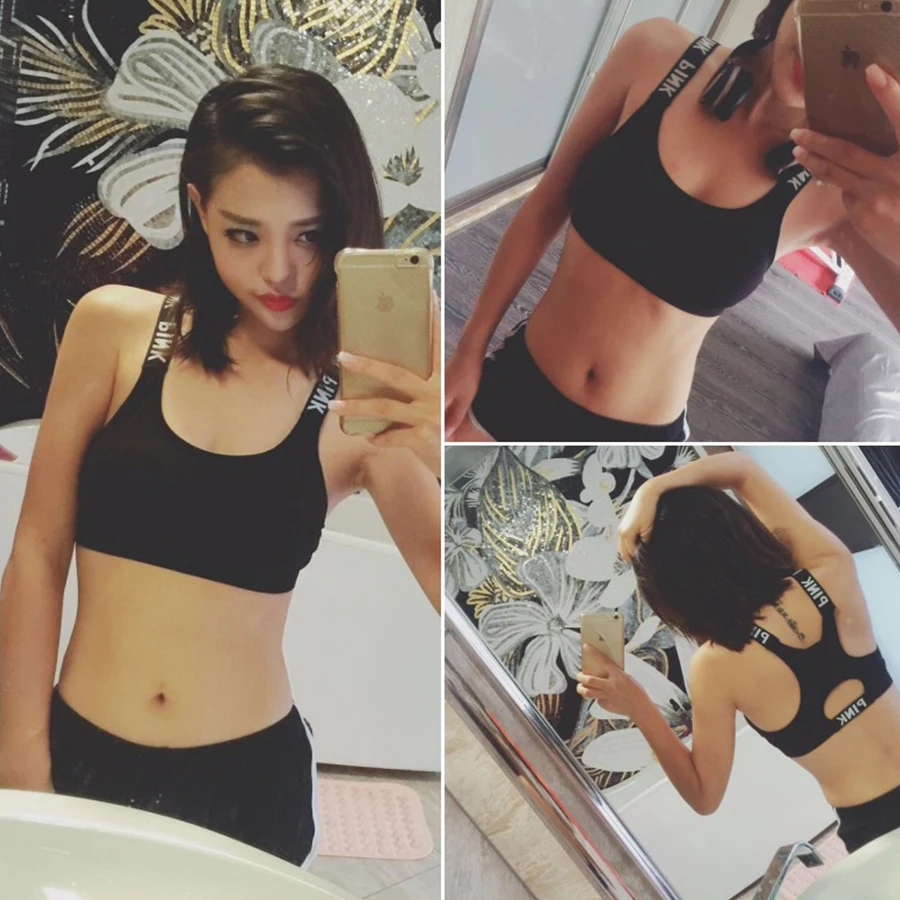 Women Padded Stretch Crop Tank Vest Running Sports Bras Apparel Top Female Sportswear Clothing Clothes | Женская одежда