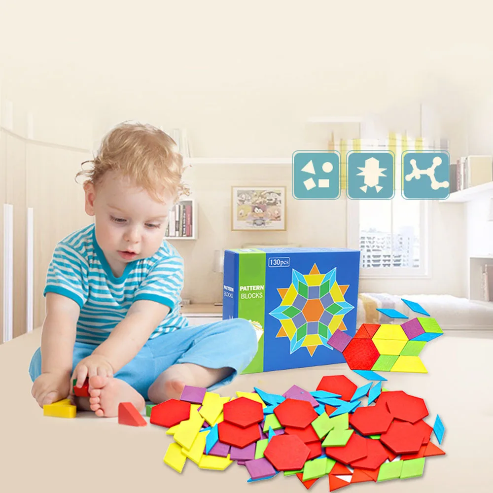 

Kids Wooden Tangram Puzzle Board Set Colorful Baby Montessori Educational Intelligent Development Toys With Blocks Cards Bag