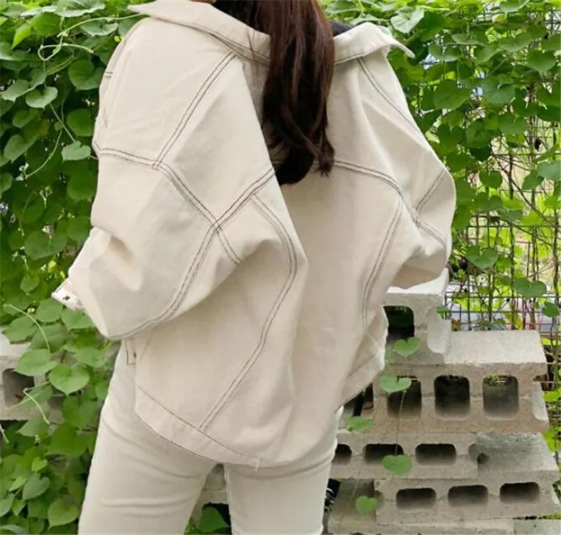 RUGOD Off-white Досуг отложной воротник короткое пальто однобортный пиджак Kpop Одежда Женская куртка осень