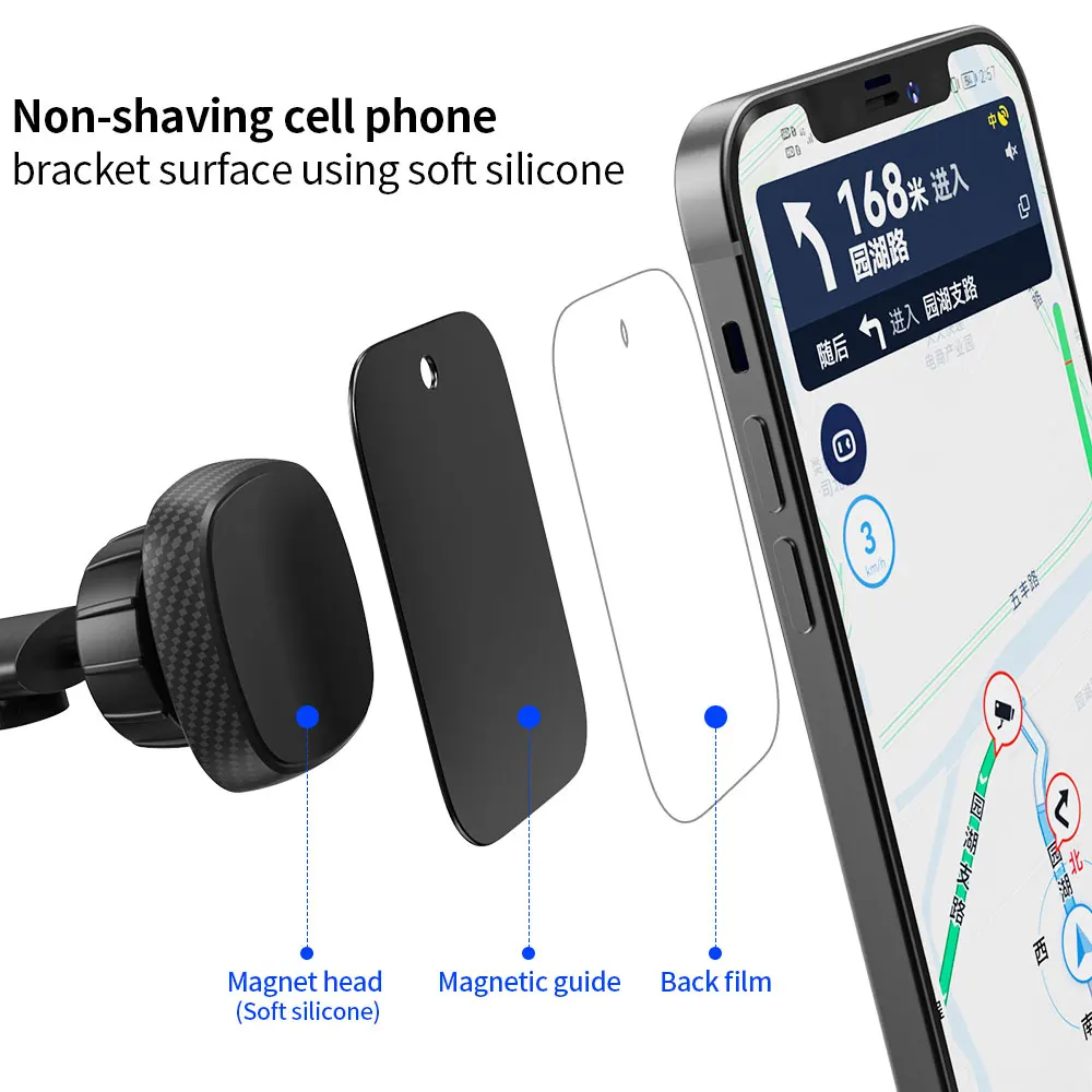Magnetic Phone Holder for Car Dashboard Windshield with Sticky Gel Pad for iPhone 11 Pro Xs