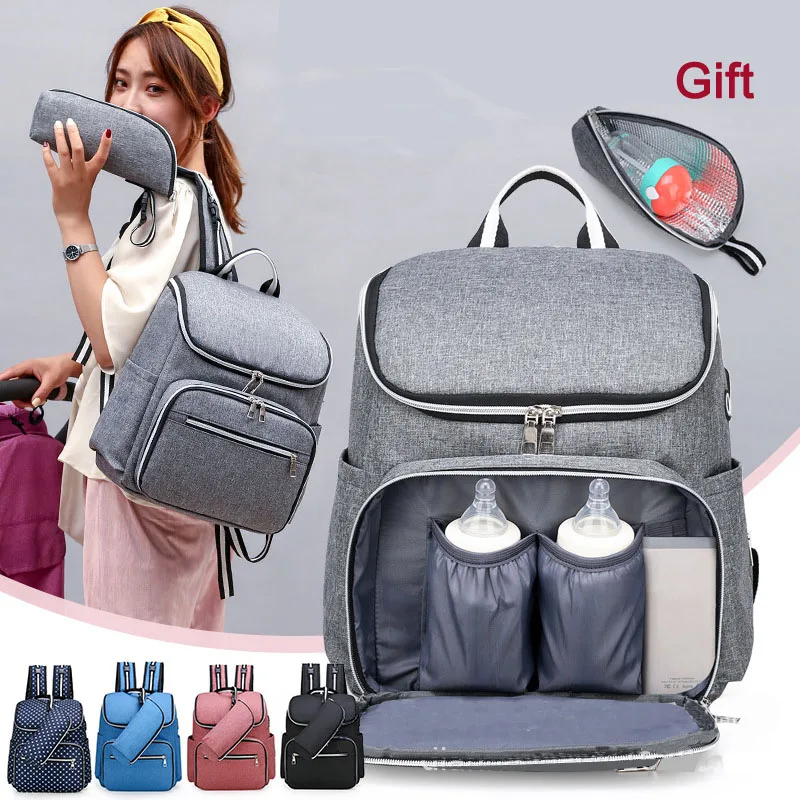 

Diaper Bag Backpack USB Charging Baby Nappy Bag Large Capacity Mommy Package Waterproof Baby Stroller Bag