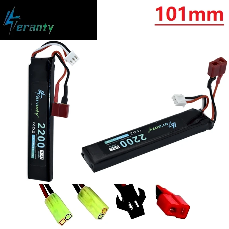 Upgrade Power Water Gun 2S 7.4V 2200mAh 35C Lipo Battery for AKKU Mini Airsoft BB Air Pistol Electric Toys RC Parts M4A1 #101mm | Игрушки и