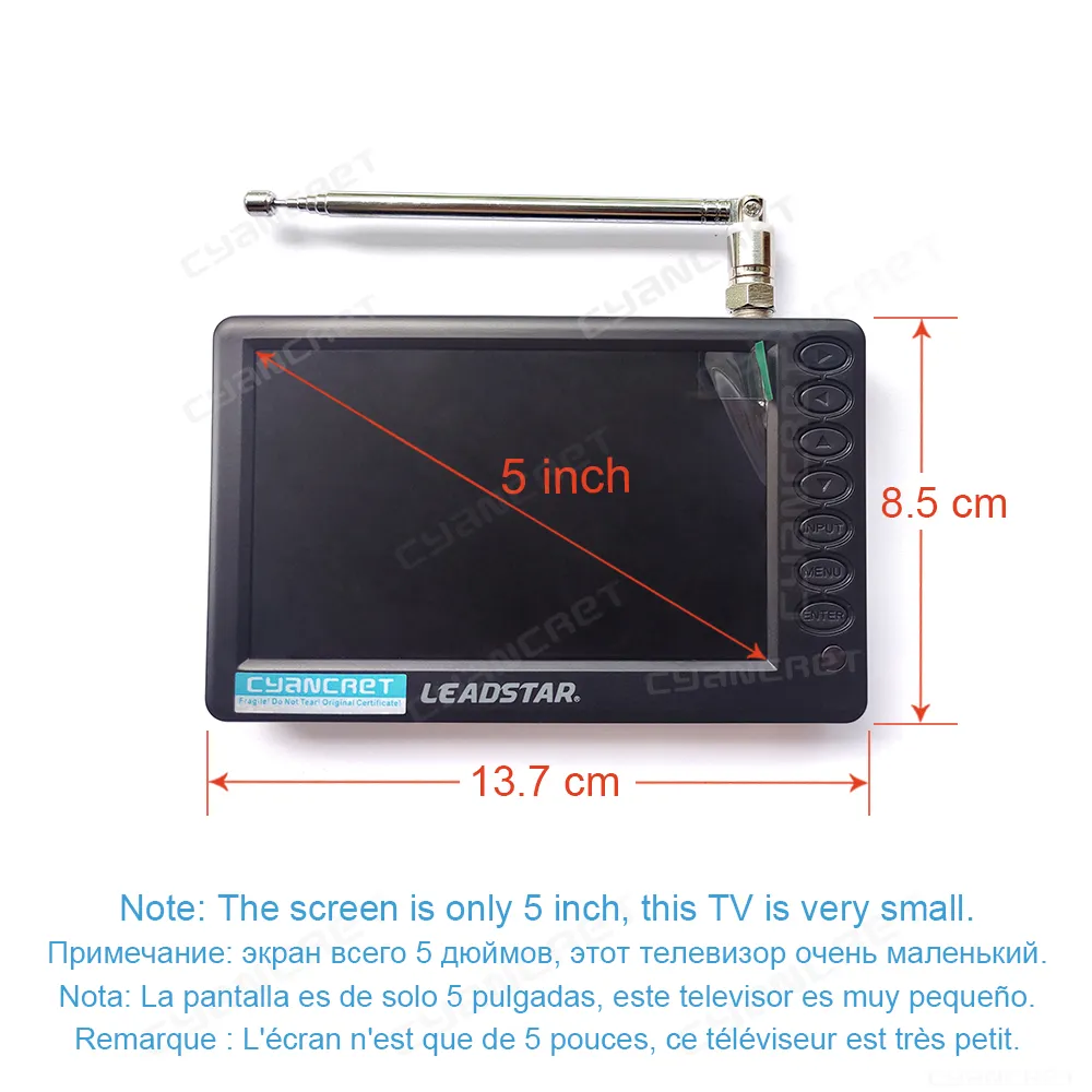 Digital Television Portable Tv Handheld Tvs Televisions And Video Products  LEADSTAR 5 Inch Digital Television Portable Digital TV For Car Camping  Kitchen US Plug 110-220V, 16:09 