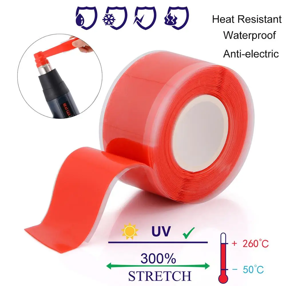 EHDIS 100cm Heat Resistant Tape for Hot Air Gun Nozzle Wire Loop Carbon Vinyl Wrap Heat Gun Protection Insulation Bandage
