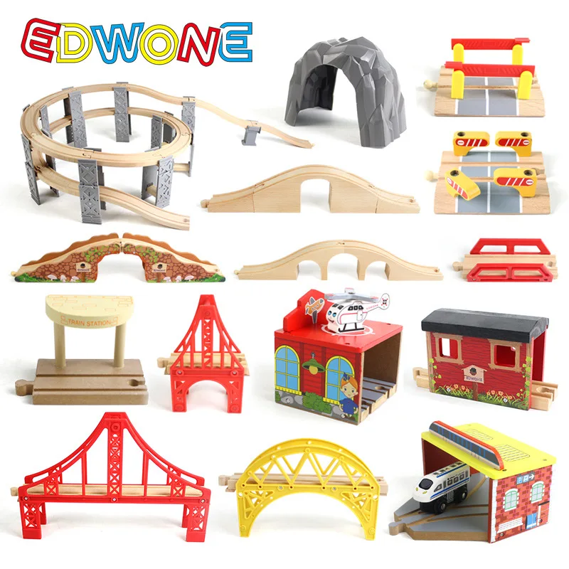 Wooden Track Railway Bridge Accessories Educational Toys Tunnel Cross Compatible all Wood Biro DIY At Home | Игрушки и хобби