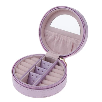 

Crystal Crown Design Jewelry Box for Women Portable Earring Ring Storage Case for Travel with Compartment Organizer