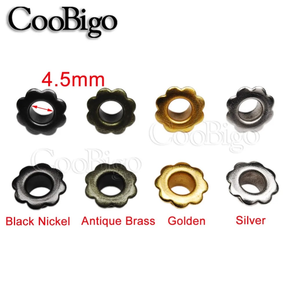 Eyelet Metal Floral Eyelets Scrapbooking Curtains Clothes Belt Shoes Leather Sewing DIY Craft Accessories 4.5mm 200pcs eyelet grommet ring kit eyelet grommet ring grommet eyelet kit screw back eyelets metal eyelet buttons