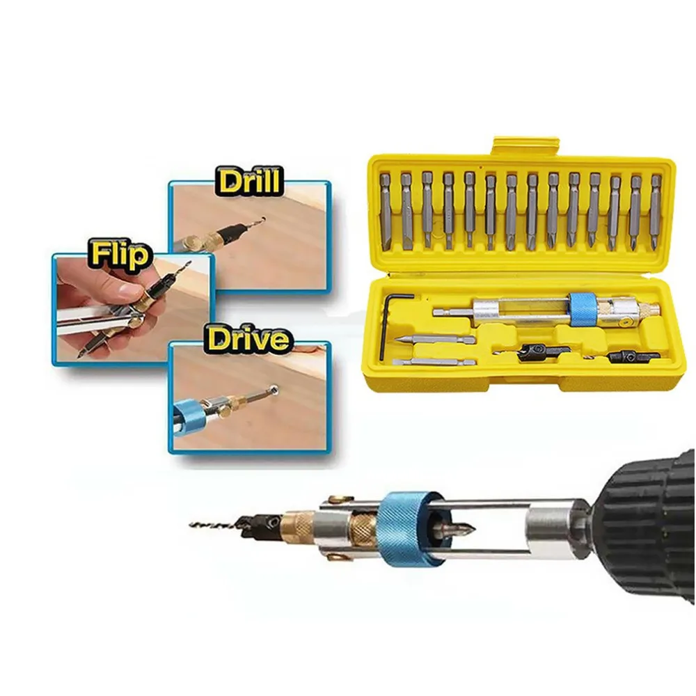 20 шт. HSS половина времени дрель драйвер мульти отвертки наборы с зенковкой биты шестигранный ключ 16 различных видов головки
