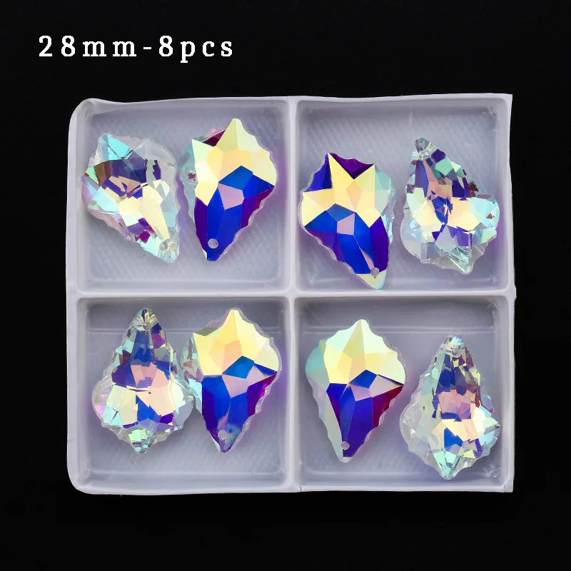 28mm - 8pcs Оптом много граненый хрусталь бусины ювелирные изделия кристалл AB все стили - Цвет: 28mm - 8pcs