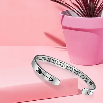 

Bracelets For Lovers Straighten Your Crown Inspirational Bracelet, Stainless Steel Engraved Bangle Pulseira Браслет женский
