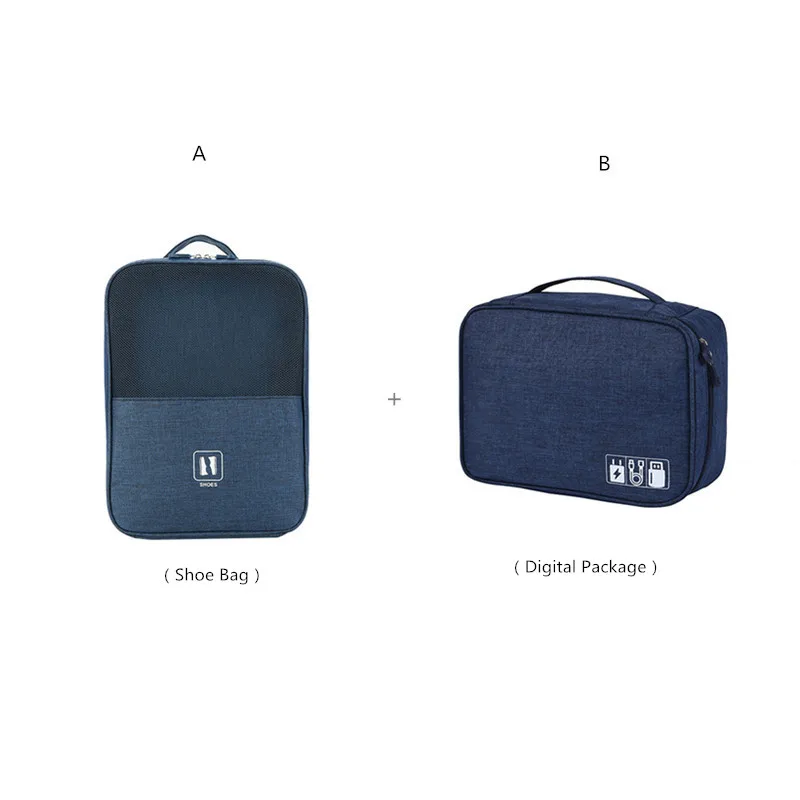ANavy Blue Женская косметичка, сумка для хранения, для мужчин, для путешествий, портативный аксессуар, органайзер, для пыли, обувь, цифровая посылка, для путешествий, Основные аксессуары - Цвет: ANavy Blue