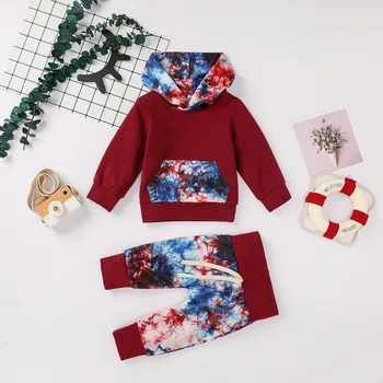 

Melario Newborn Baby Girl Clothes Hooded Sweatshirt Tie-dye Pants 2pcs Outfit Cotton Baby Tracksuit Set Infant Boys Clothes