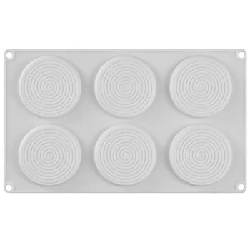 

6 Cavity Mosquito Coil Shaped Silicone Cake Decoration Tools for Mousse Dessert Chocolate Molds DIY Baking Truffles Pastry Mould