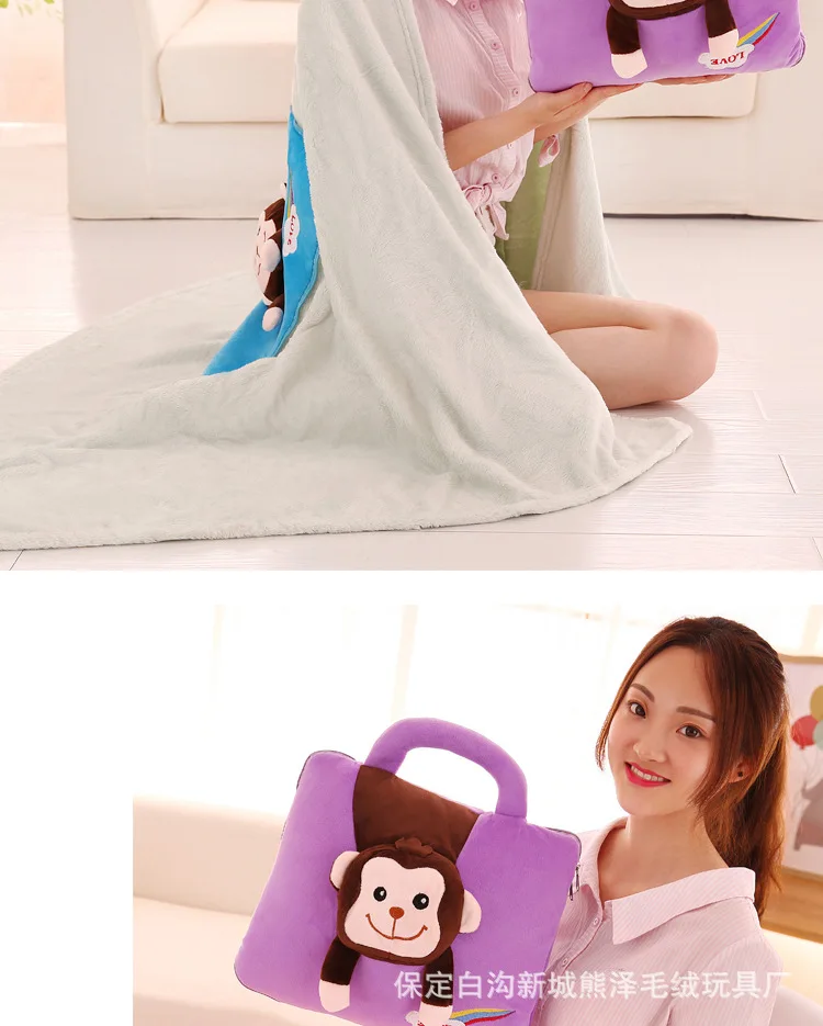 Плюшевые игрушки, милый мультяшный воздушный чехол, детская подушка и одеяло, подушка