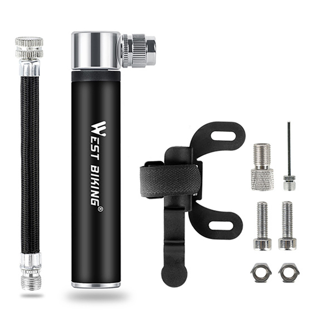 Pump Portable WEST BIKING Mini MTB Mountain Road Bike Air Pump  Portable Bicycle Tire Air Inflator Basketball Football