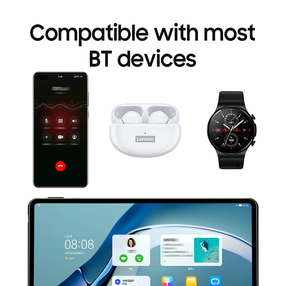 Lenovo LP5 Wireless Earphone BT 5.0 Low Latency Pairing Headphones Touch Control Noise Cancellation Wateroof IPX5 Sports Headset 2
