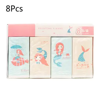 

8 Packs Creative Napkin Paper Cartoon Pattern Wood Pulp Facial Tissue Handkerchief Wedding Birthday Disposable Party Supplies