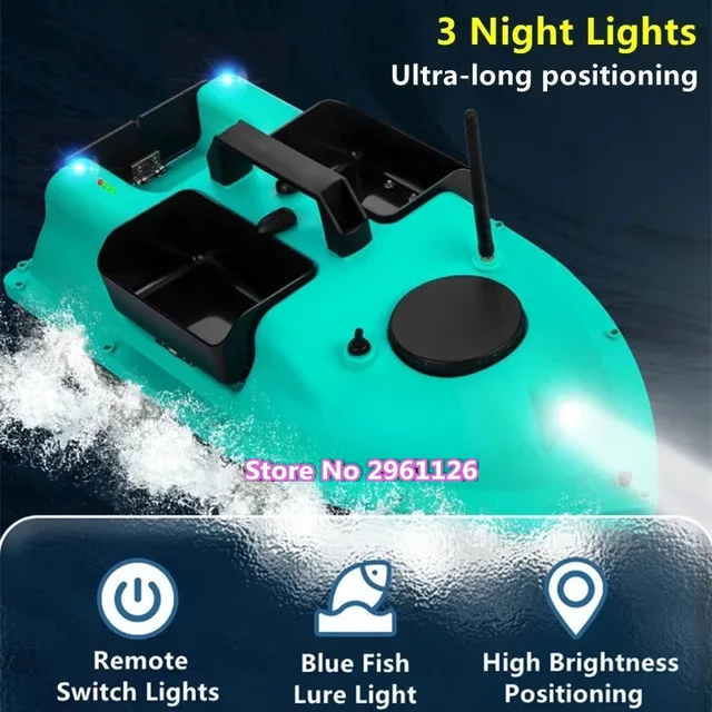 2KG 500M GPS Dual Position Cruise control Fishing Bait Boat 3-Way Hoppers 16pcs Point Nesting Profession Sea Fishing Tool VS V18 5