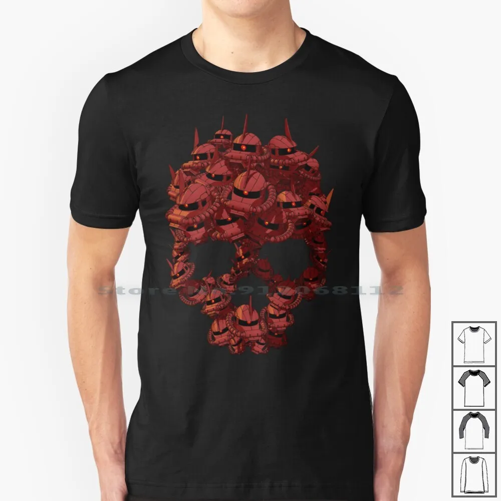 Mech-Imento Mori (Edizione Rossa) T Shirt 100% Cotone Anime Manga Zaku Mementomori Skull Memento Mori Death