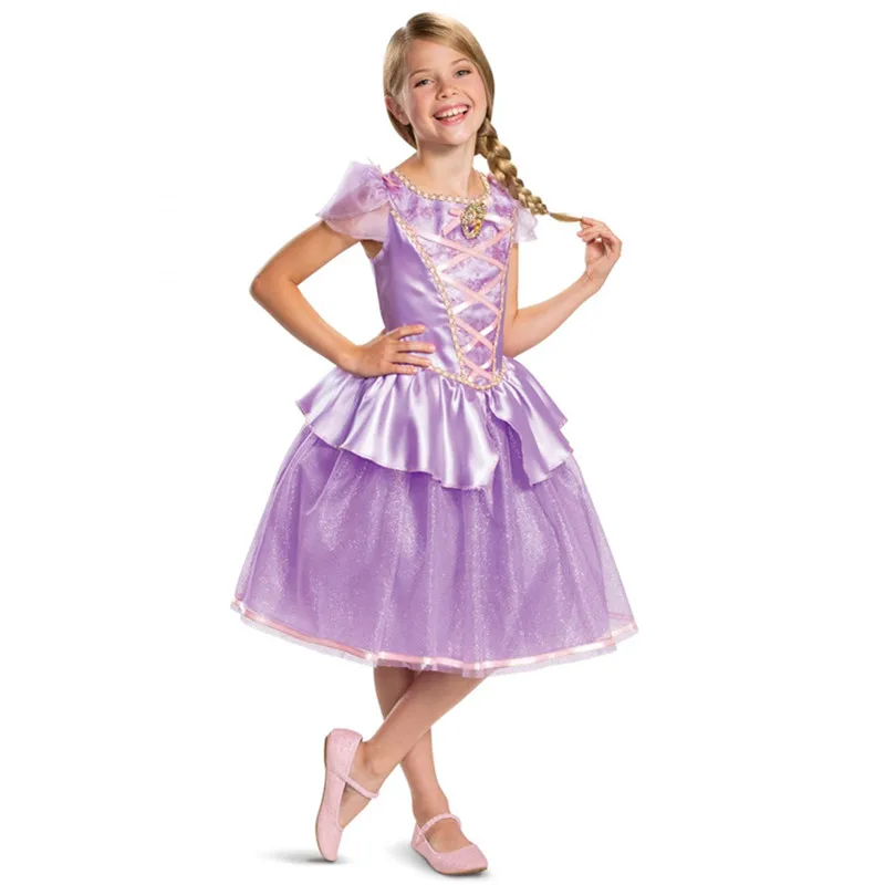 

Kids Girls Princess Rapunzel Cosplay Costume Tangled Rapunzel Dresses Birthday Party Dress Halloween Costume For Kids Girl