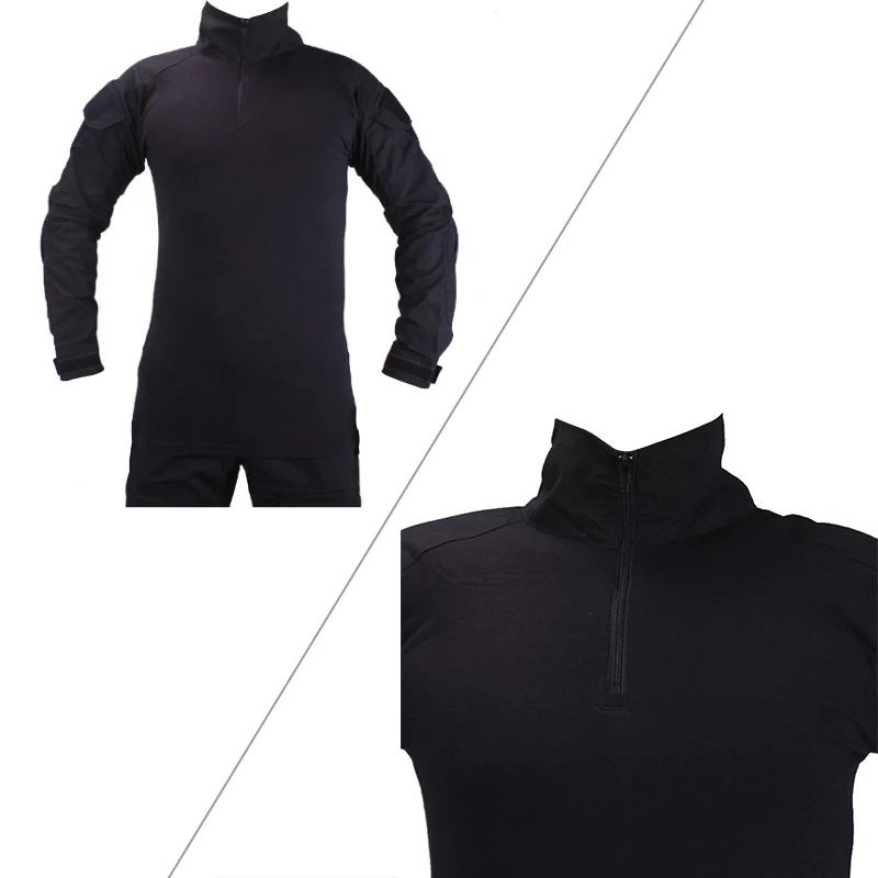 VULPO Tactical BDU Black Shirts Outdoor Camouflage T-shirt Role Playing Game Ghillie Suits
