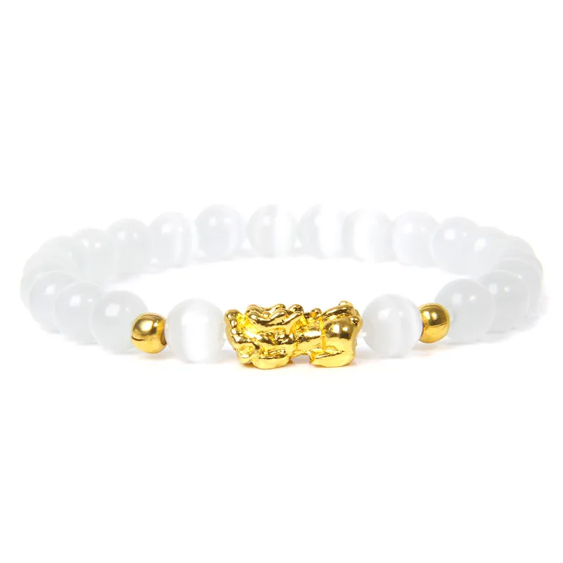 Bracelet Jewelry Cat Eye Stone Beads For Women Men Animal Charm Bangle Pendant