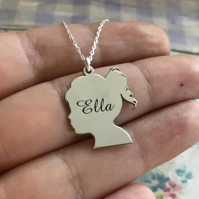 Custom Kids Names Necklace Pendant 