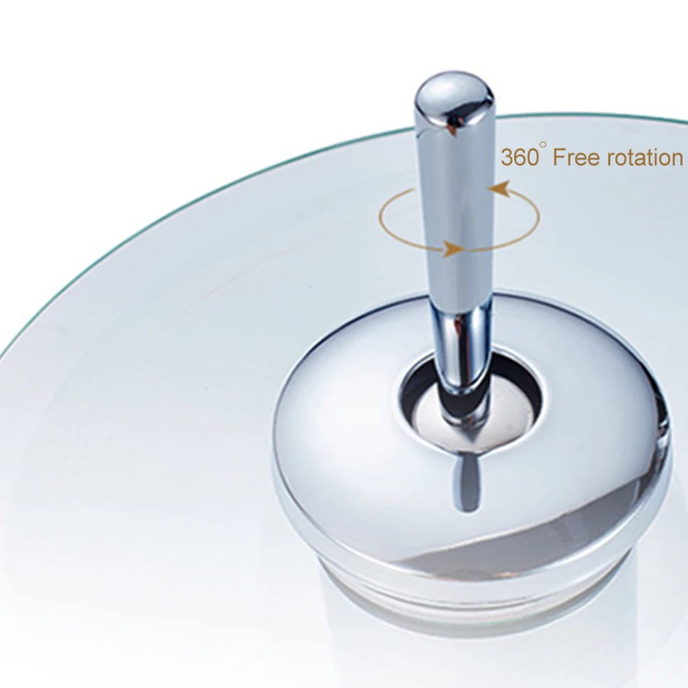 Смеситель для ванной комнаты, латунный хромированный прочный Однорычажный кран для раковины со шлангом, стеклянный кран-водопад, 360 градусов