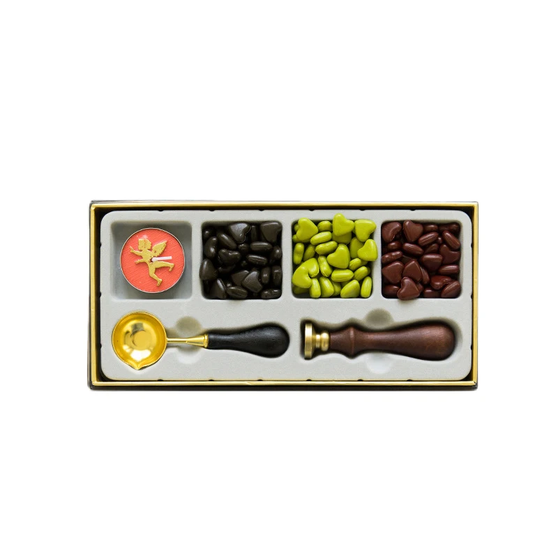 type2 HOT SALE Retro Romantic Fire Paint Seal Set Metal English Letter Blessing Gift Box Seal Seal Seal - Color: type2