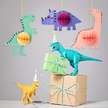 3 шт мультяшный Динозавр Детский день рождения сотовые висячие украшения для детского душа Рождественская вечеринка 1 день рождения Выпускной