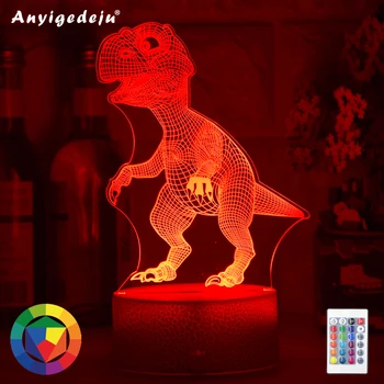 

New 3D LED Night Light Lamp Dinosaur Series 16Color 3D Night light Remote Control Table Lamps Toys Gift For kid Home Decoration
