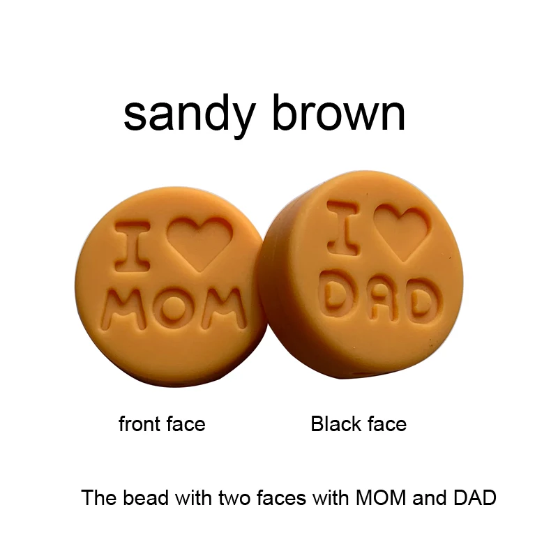 Sandy brown 5 шт. силиконовые бусины "I Love Mom" Прорезыватели для зубов DIY пустышка Клип цепь еда без бисфенола-а класс Безопасный и мягкий силиконовый Прорезыватель - Цвет: Sandy brown