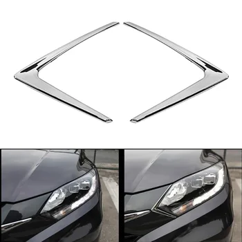 

Chrome Head Light Front Lamp Triple-cornered Trim Cover Molding Styling Bezel Lid Garnish for Honda Hrv Vezel 2014-2019