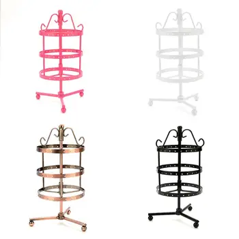 

Three-layer Circular Rotating Earrings Display Stand Necklace Jewelry Holder Display Organizer