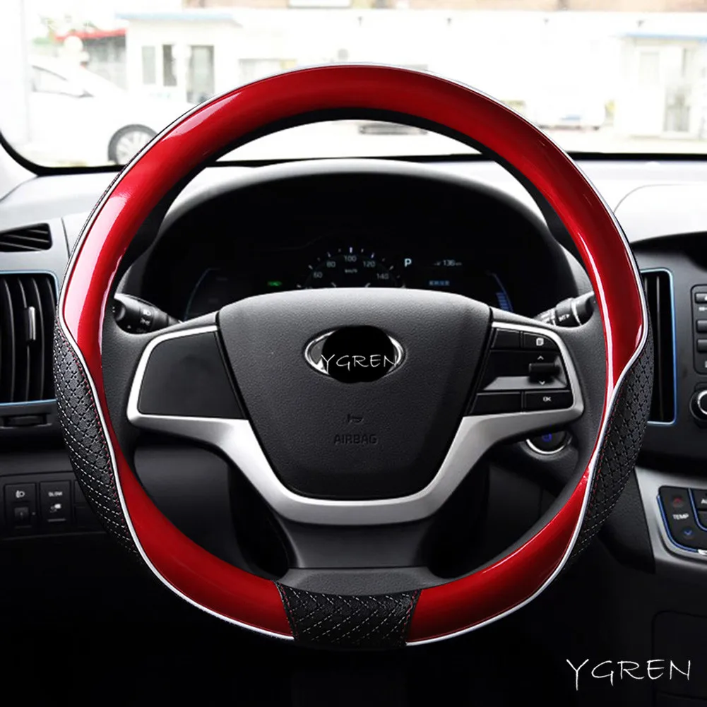 Автомобильный чехол на руль подходит для hyundai Fista Four сезонные универсальные чехлы на руль круглой формы и d-кольцо