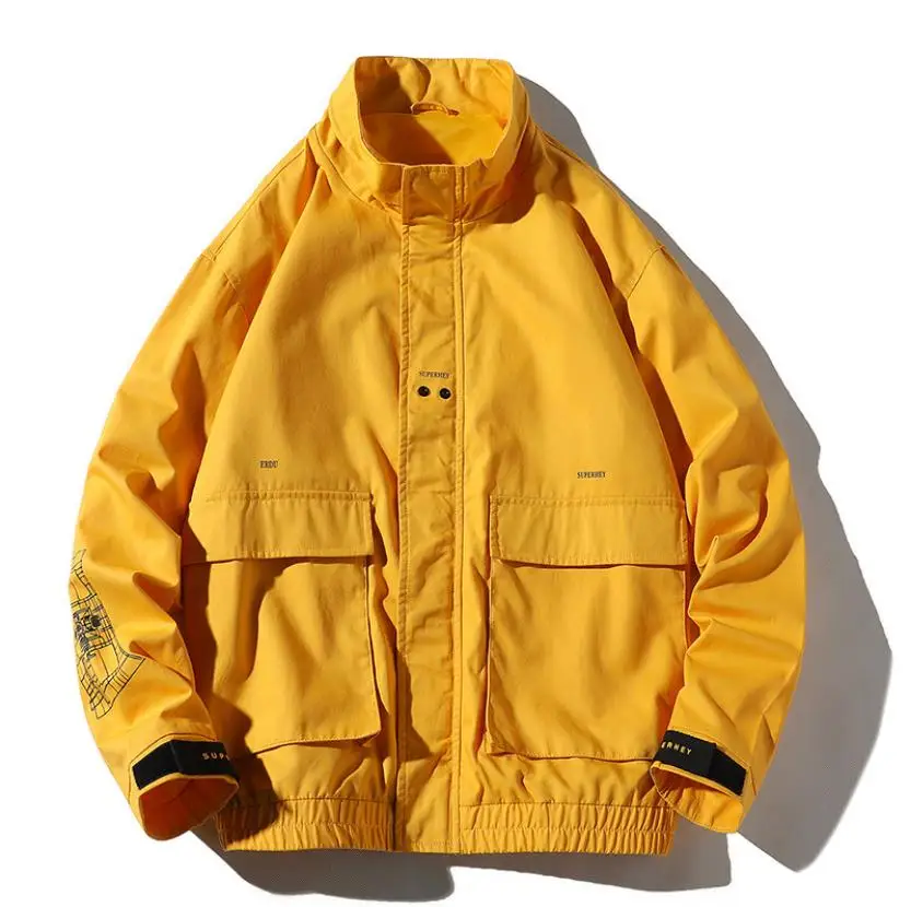 Autumn Winter men's Jackets new fashion black male Coats Casual white stand collar jacket Windbreaker warm youth overcoat